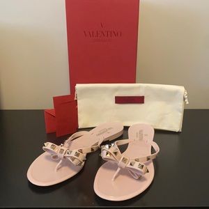 Brand New VALENTINO Rockstud Pink Jelly Sandals